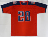 Tennessee Titans Chris Johnson Autographed Red Jersey JSA #WIT699597