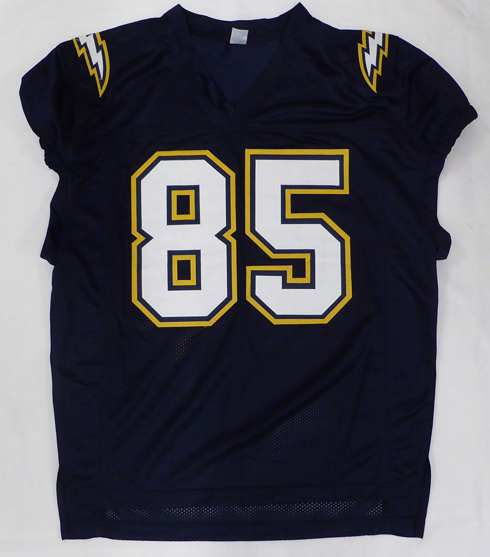 San Diego Chargers Antonio Gates Autographed Blue Jersey Beckett BAS QR #2W885169