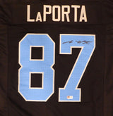 Detroit Lions Sam LaPorta Autographed Black Jersey Beckett BAS QR #2W077859