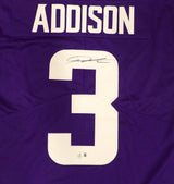 Minnesota Vikings Jordan Addison Autographed Purple Jersey Beckett BAS QR #2W886080