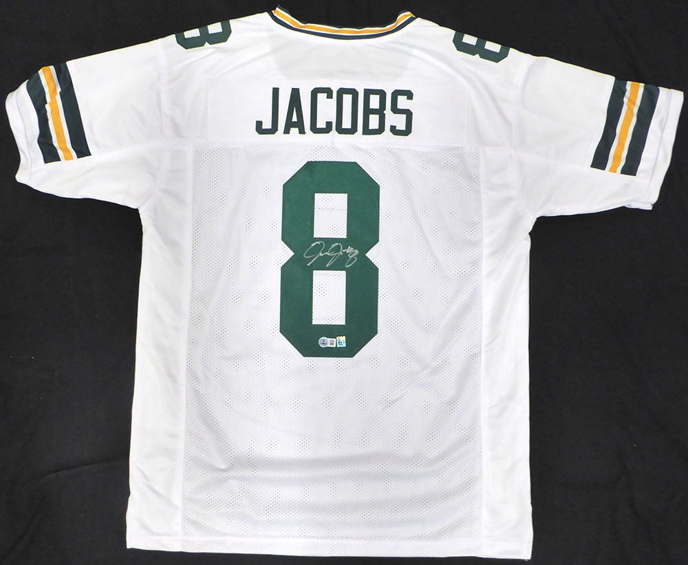 Green Bay Packers Josh Jacobs Autographed White Jersey Beckett BAS QR #1W702504