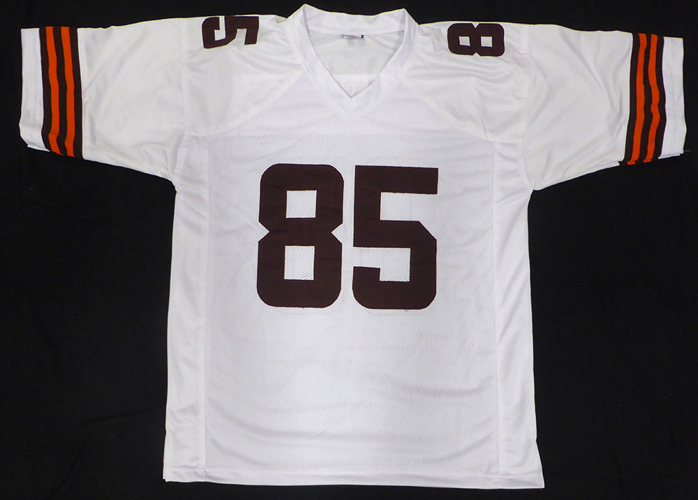 Cleveland Browns David Njoku Autographed White Jersey Beckett BAS QR #1W260179