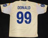 Los Angeles Rams Aaron Donald Autographed White Jersey Beckett BAS QR #1W699078
