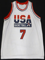 Team USA Shawn Kemp Autographed White Jersey Beckett BAS QR #4W194637
