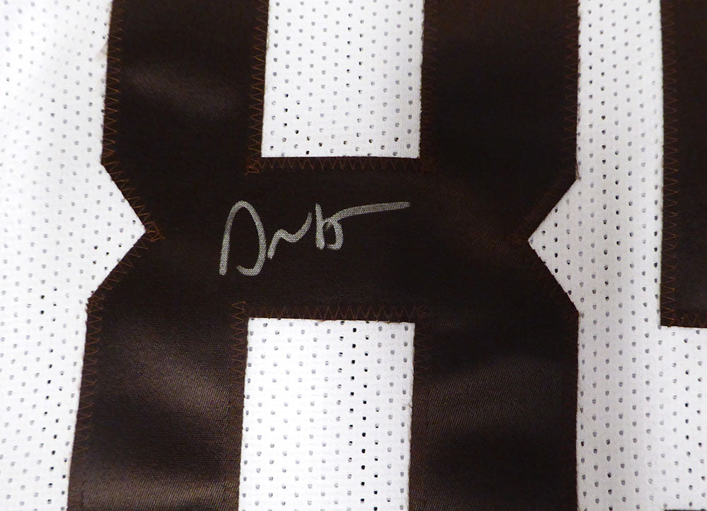 Cleveland Browns David Njoku Autographed White Jersey Beckett BAS QR #1W260146