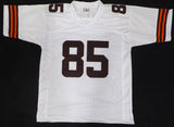 Cleveland Browns David Njoku Autographed White Jersey Beckett BAS QR #1W260146