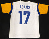 Los Angeles Rams Davante Adams Autographed White Jersey Beckett BAS QR #4W061856