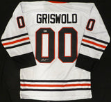 Christmas Vacation Chevy Chase Autographed White Jersey Clark Griswold Beckett BAS QR #BT00843
