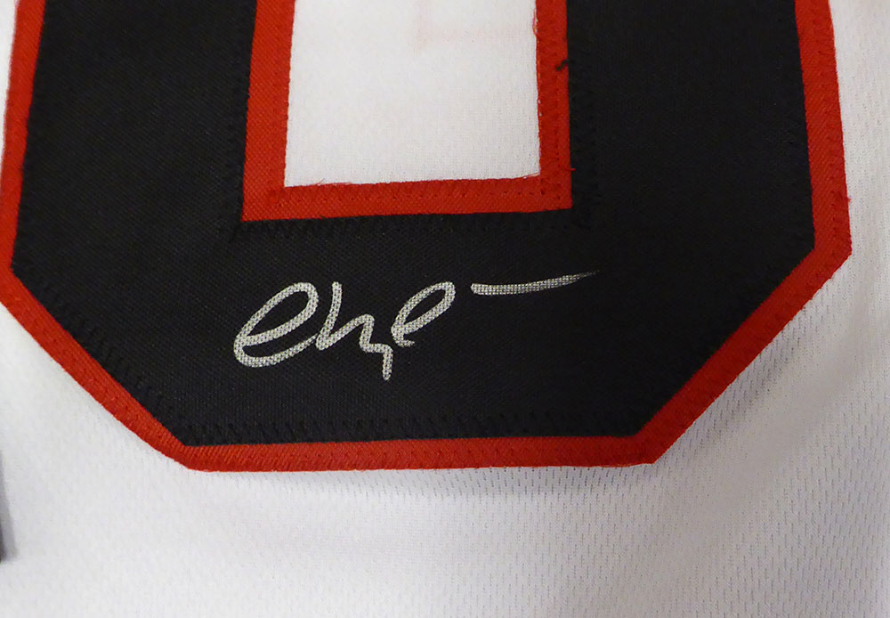 Christmas Vacation Chevy Chase Autographed White Jersey Clark Griswold Beckett BAS QR #BT00843