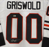 Christmas Vacation Chevy Chase Autographed White Jersey Clark Griswold Beckett BAS QR #BT00849
