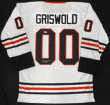 Christmas Vacation Chevy Chase Autographed White Jersey Clark Griswold Beckett BAS QR #BT00849