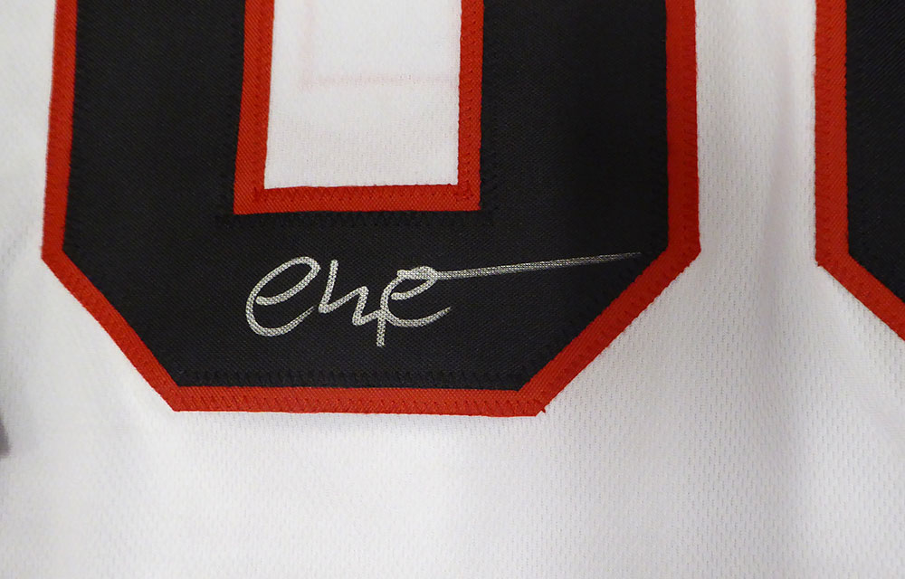 Christmas Vacation Chevy Chase Autographed White Jersey Clark Griswold Beckett BAS QR #BT00849