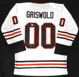 Christmas Vacation Chevy Chase Autographed White Jersey Clark Griswold Beckett BAS QR #BS70646