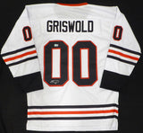 Christmas Vacation Chevy Chase Autographed White Jersey Clark Griswold Beckett BAS QR #BS70515