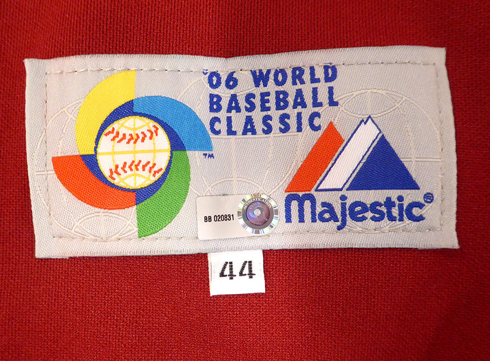 Juan Colmenarez Venezuela 2006 WBC Game Worn Red Jersey Unsigned MLB Holo #BB020831
