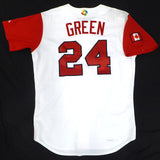 Steve Green Canada 2006 WBC Game Worn White Jersey Unsigned MLB Holo #BB002854