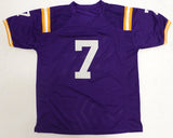 LSU Tigers Patrick Peterson Autographed Purple Jersey Beckett BAS QR #2W734097