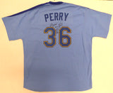Seattle Mariners Gaylord Perry Autographed Blue Authentic Mitchell & Ness Jersey "HOF 91, 300 Win 1982" Beckett BAS QR #BK65793
