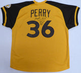 San Diego Padres Gaylord Perry Autographed Yellow Authentic Mitchell & Ness Jersey "HOF 91, Cy Young AL 78" Beckett BAS QR #BK65791