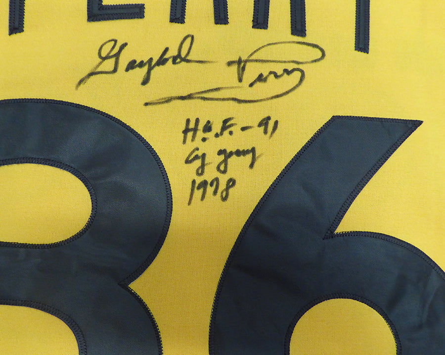 San Diego Padres Gaylord Perry Autographed Yellow Authentic Mitchell & Ness Jersey "HOF 91, Cy Young AL 78" Beckett BAS QR #BK65791