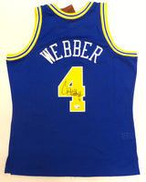 Golden State Warriors Chris Webber Autographed Blue Authentic 1993-94 Mitchell & Ness Jersey Beckett BAS QR #XP14123212