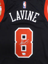 Chicago Bulls Zach Lavine Autographed Black Nike Jersey Beckett BAS QR #XP14309824