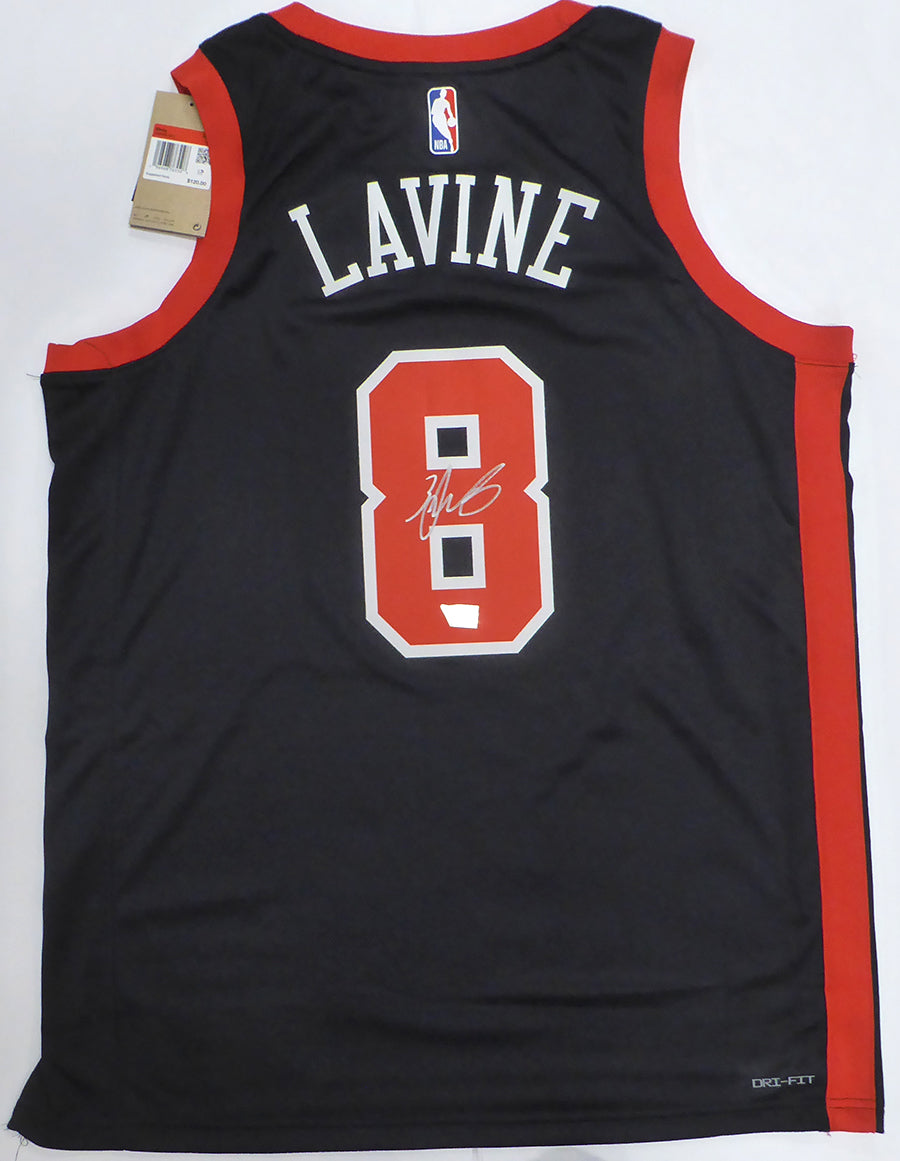 Chicago Bulls Zach Lavine Autographed Black Nike Jersey Beckett BAS QR #XP14309824