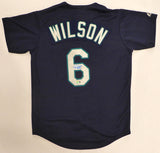 Seattle Mariners Dan Wilson Autographed Blue Majestic 2001 Jersey Beckett BAS QR #BS30362