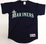 Seattle Mariners Dan Wilson Autographed Blue Majestic 2001 Jersey Beckett BAS QR #BS30362