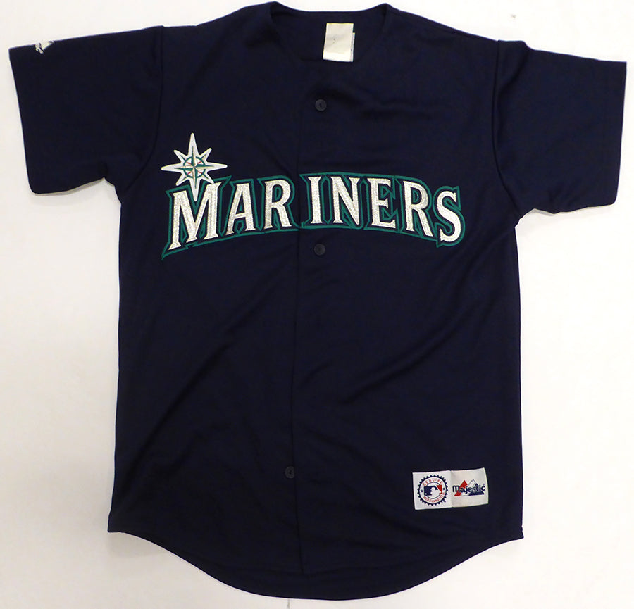 Seattle Mariners Dan Wilson Autographed Blue Majestic 2001 Jersey Beckett BAS QR #BS30362