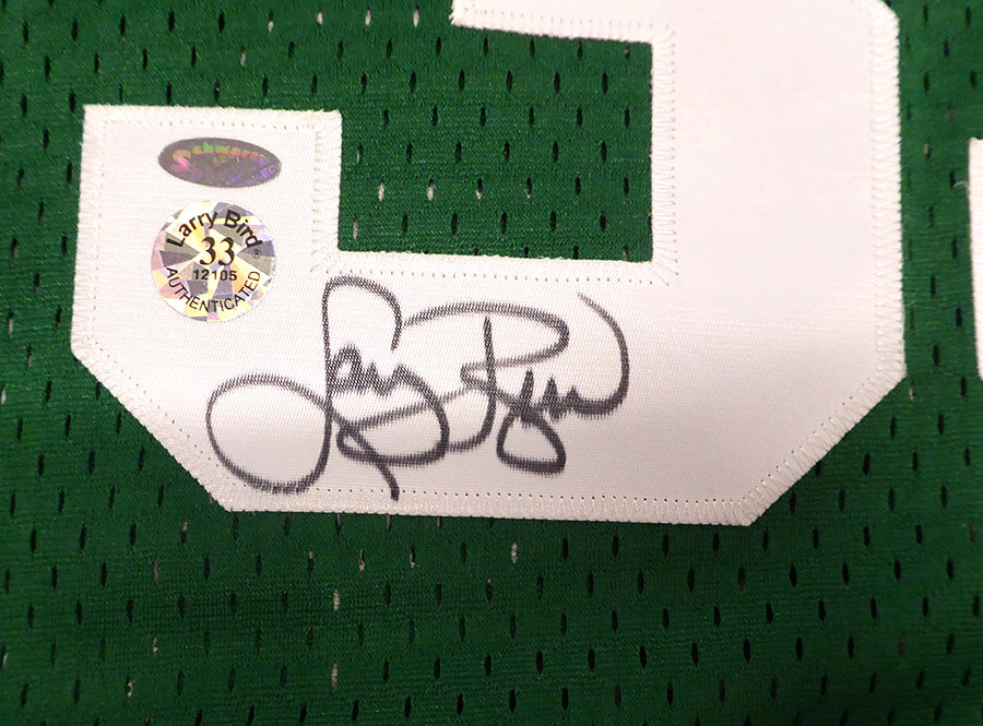 Boston Celtics Larry Bird Autographed Green Adidas Jersey Beckett BAS QR #BS30308