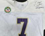 Washington Huskies Brock Huard Autographed White Jersey "Go Huskies!" 1997 Jeep Aloha Bowl Beckett BAS QR #BS30294