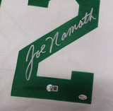 New York Jets Joe Namath Autographed White Authentic Mitchell & Ness Jersey Beckett BAS QR #BS30312