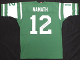 New York Jets Joe Namath Autographed Green Authentic Mitchell & Ness Jersey Beckett BAS QR #BS30313