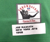 New York Jets Joe Namath Autographed Green Authentic Mitchell & Ness Jersey Beckett BAS QR #BS30313