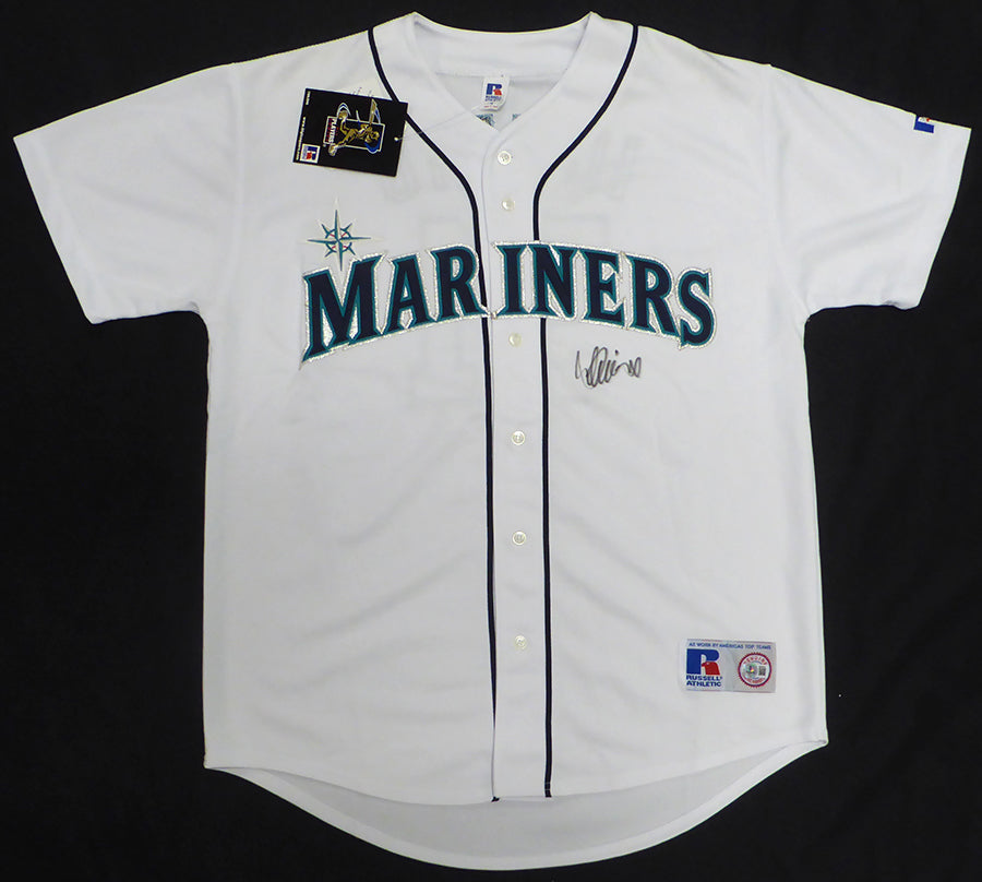 Seattle Mariners Ichiro Suzuki Autographed White Russell Jersey Beckett BAS QR #BS30315