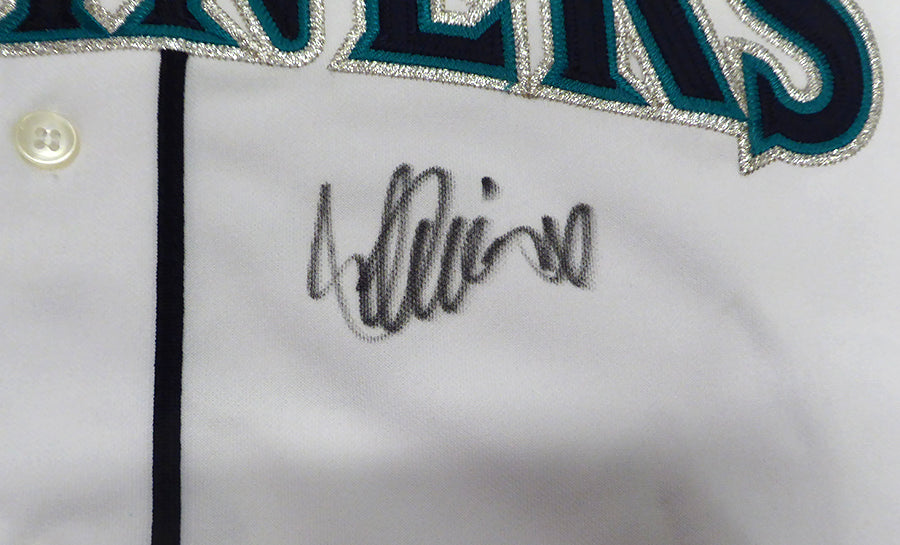 Seattle Mariners Ichiro Suzuki Autographed White Russell Jersey Beckett BAS QR #BS30315