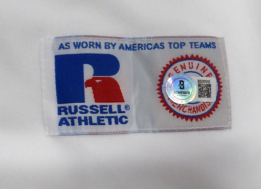 Seattle Mariners Ichiro Suzuki Autographed White Russell Jersey Beckett BAS QR #BS30315