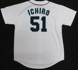 Seattle Mariners Ichiro Suzuki Autographed White Russell Jersey Beckett BAS QR #BS30315