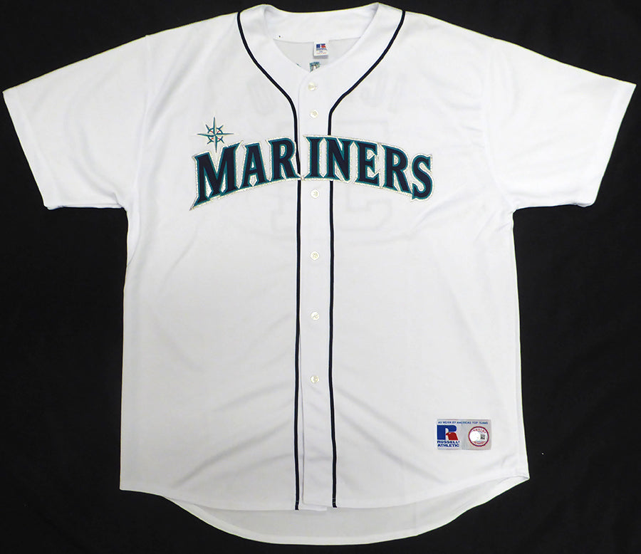 Seattle Mariners Ichiro Suzuki Autographed White Russell Jersey Beckett BAS QR #BS30316