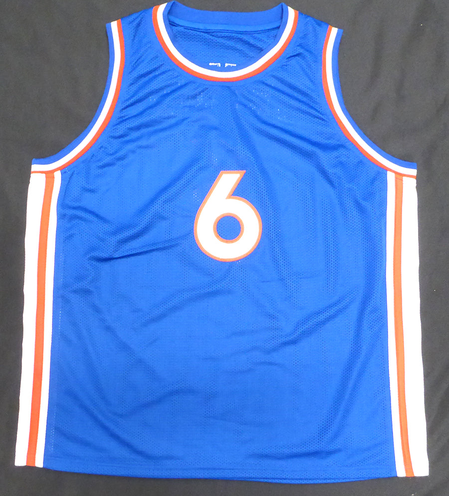 Philadelphia 76ers Julius Erving Autographed Blue Jersey Beckett BAS QR #BR49884