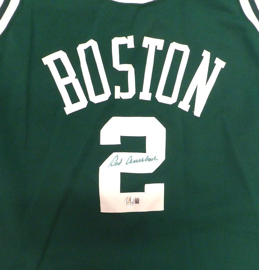 Boston Celtics Red Auerbach Autographed Green Jersey Beckett BAS QR #BS30065