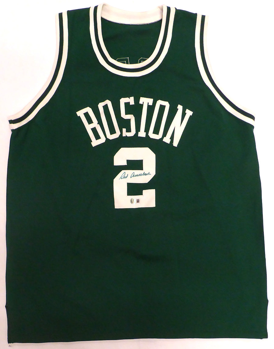 Boston Celtics Red Auerbach Autographed Green Jersey Beckett BAS QR #BS30065