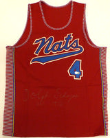 Syracuse Nationals Dolph Schayes Autographed Red Jersey "HOF 1972" Beckett BAS QR #BS30063
