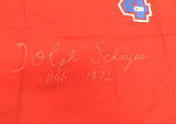 Syracuse Nationals Dolph Schayes Autographed Red Jersey "HOF 1972" Beckett BAS QR #BS30063