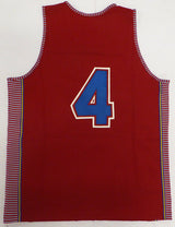 Syracuse Nationals Dolph Schayes Autographed Red Jersey "HOF 1972" Beckett BAS QR #BS30063