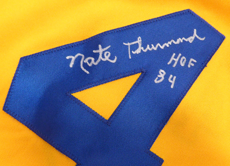 Golden State Warriors Nate Thurmond Autographed Yellow Jersey "HOF 84" Beckett BAS QR #BS30064