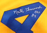 Golden State Warriors Nate Thurmond Autographed Yellow Jersey "HOF 84" Beckett BAS QR #BS30064