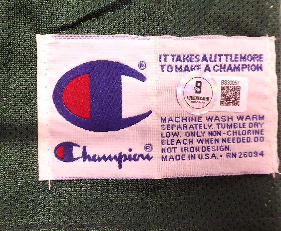 Milwaukee Bucks Oscar Robertson Autographed Green Champion Jersey Beckett BAS QR #BS30057