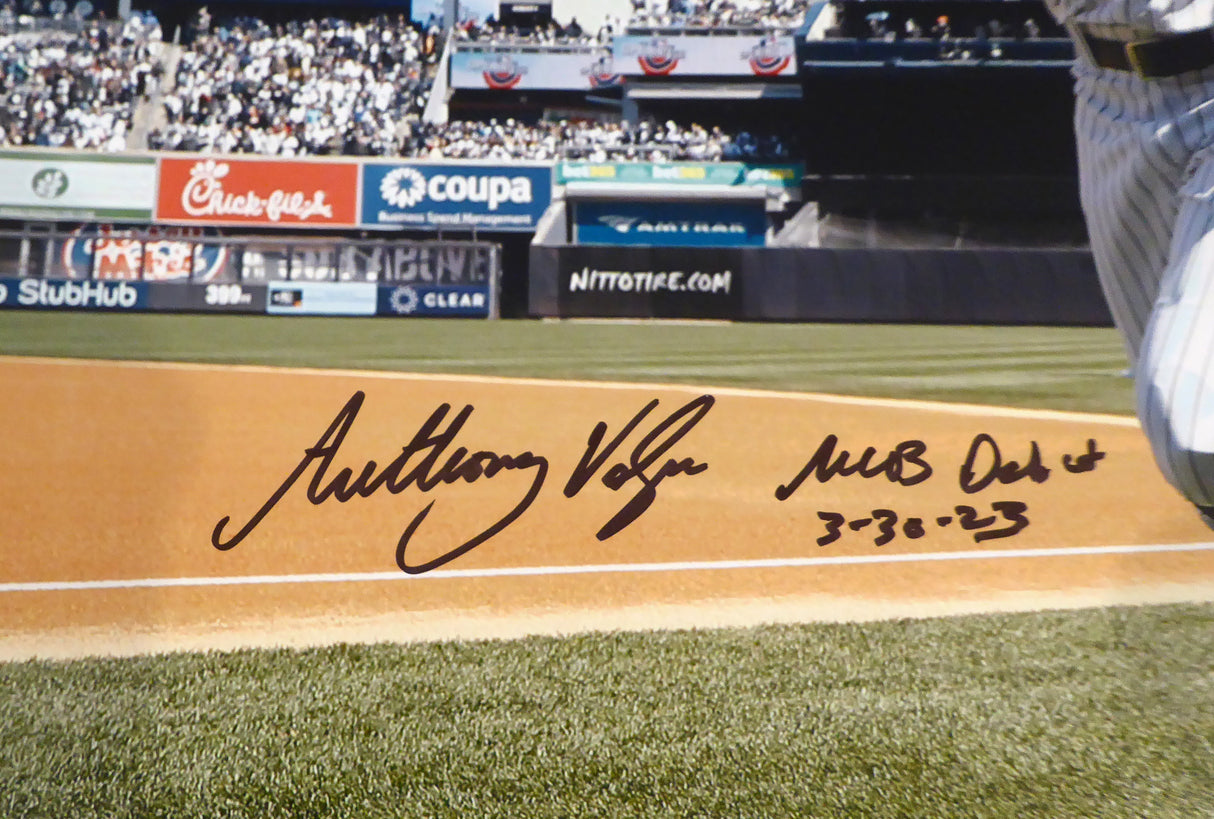 Anthony Volpe Autographed 16x20 Photo New York Yankees "MLB Debut 3-30-23" Fanatics Holo #SV33314606